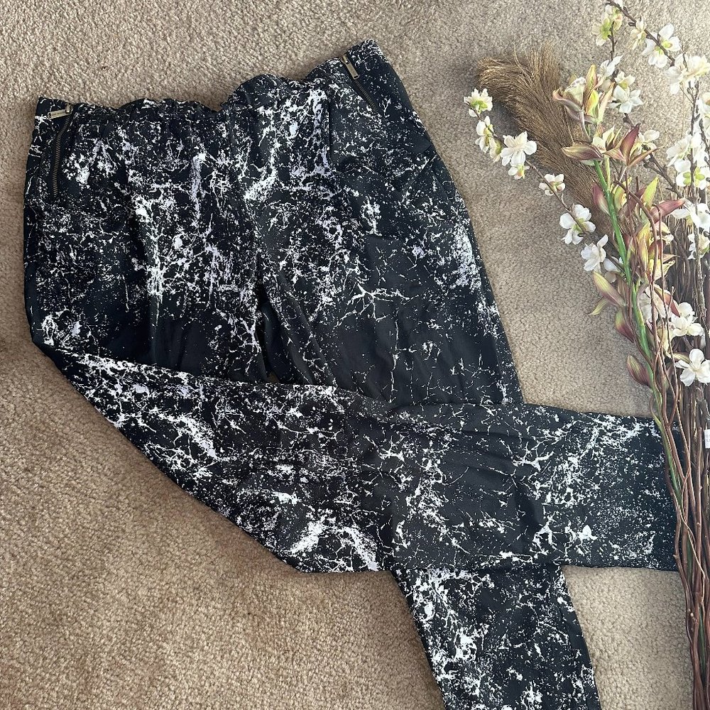 Michael Kors Marble Harem Pants with Pleated Pockets